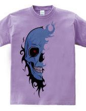 TRIBAL SKULL HALF (blue)