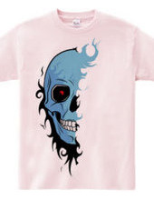 TRIBAL SKULL HALF (blue)