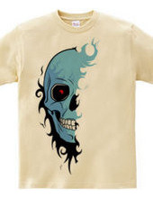 TRIBAL SKULL HALF (blue)