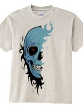 TRIBAL SKULL HALF (blue)