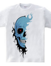 TRIBAL SKULL HALF (blue)