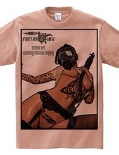 tattoo inked sexy girl 2 ガスマスク　傭兵　半袖　Ｔシャ