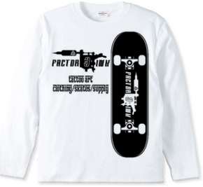 skate board タトゥーマシン　スケートボード　ロゴ　長袖　Ｔシャツ 【