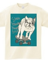 skateboarding french bulldog　青