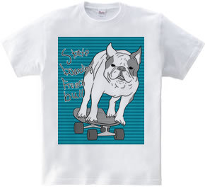 skateboarding french bulldog　青