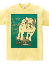 skateboarding french bulldog　青