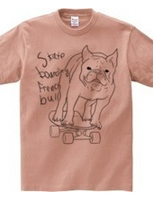 skateboarding french bulldog　白