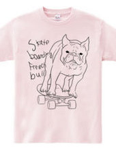 skateboarding french bulldog　白