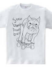 skateboarding french bulldog　白