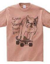 skateboarding french bulldog　しろくろ