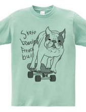 skateboarding french bulldog