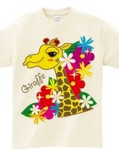 Giraffes and flowers