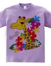 Giraffes and flowers