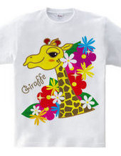 Giraffes and flowers