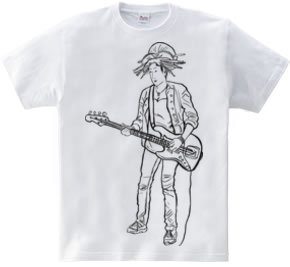 Bass Guitar Girl(black Line)