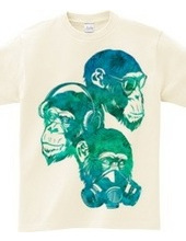 Three fool monkey (tropical blue)