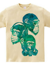 Three fool monkey (tropical blue)