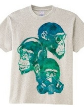 Three fool monkey (tropical blue)