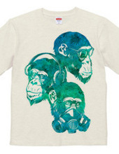 Three fool monkey (tropical blue)