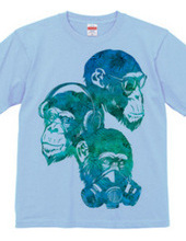 Three fool monkey (tropical blue)