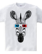 Zebra with 3D glasses