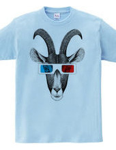 Goat with 3D glasses