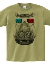 Hippo with 3D glasses