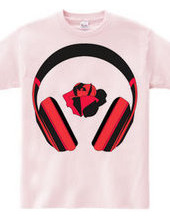 Headphone with ROSE RED