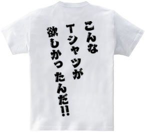 こんなTシャツが欲しかったんだ‼　[背面プリント]