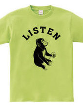 Listen music monkey monkey animal illustarchlogo