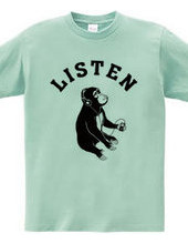 Listen music monkey monkey animal illustarchlogo