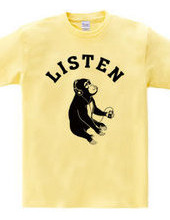 Listen music monkey monkey animal illustarchlogo