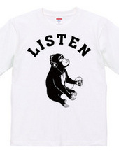 Listen music monkey monkey animal illustarchlogo