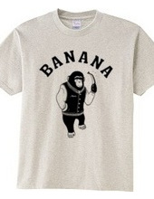 BANANA バナナ チンパンジー 動物イラストカレッジロゴ