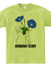 Cat And Morning Glory