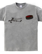 Ice Hockey Boston Terrier Shooting Machine Tee