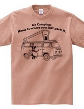 ボストンテリア サーフキャンプ VWキャンパー Tシャツ