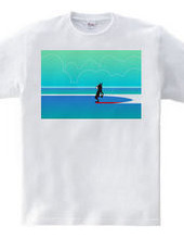 Boston Terrier Surf Nose Rider Surf Clue Tee