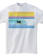 Boston Terrier Surf Barreled-in Tee