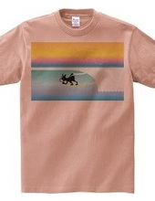 Boston Terrier Surf Barreled-in Tee