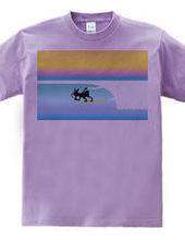 Boston Terrier Surf Barreled-in Tee