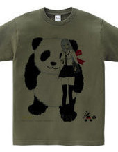 This panda loves the girl who likes giant pandas.