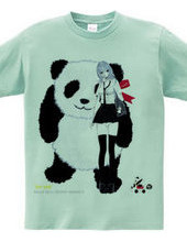 This panda loves the girl who likes giant pandas.