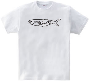 魚Tシャツ＿モノクロ