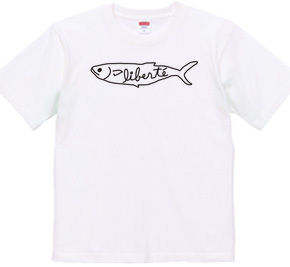 魚Tシャツ＿モノクロ