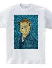 Van Gogh Neko Parody Painting