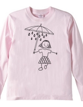 a child under the rain under an umbrella