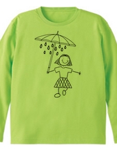 a child under the rain under an umbrella