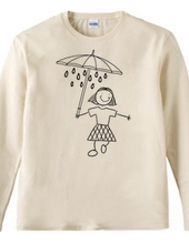 a child under the rain under an umbrella