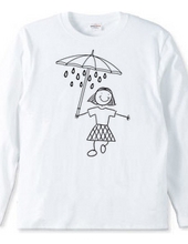 a child under the rain under an umbrella